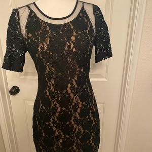 Black and Lace Mini Dress